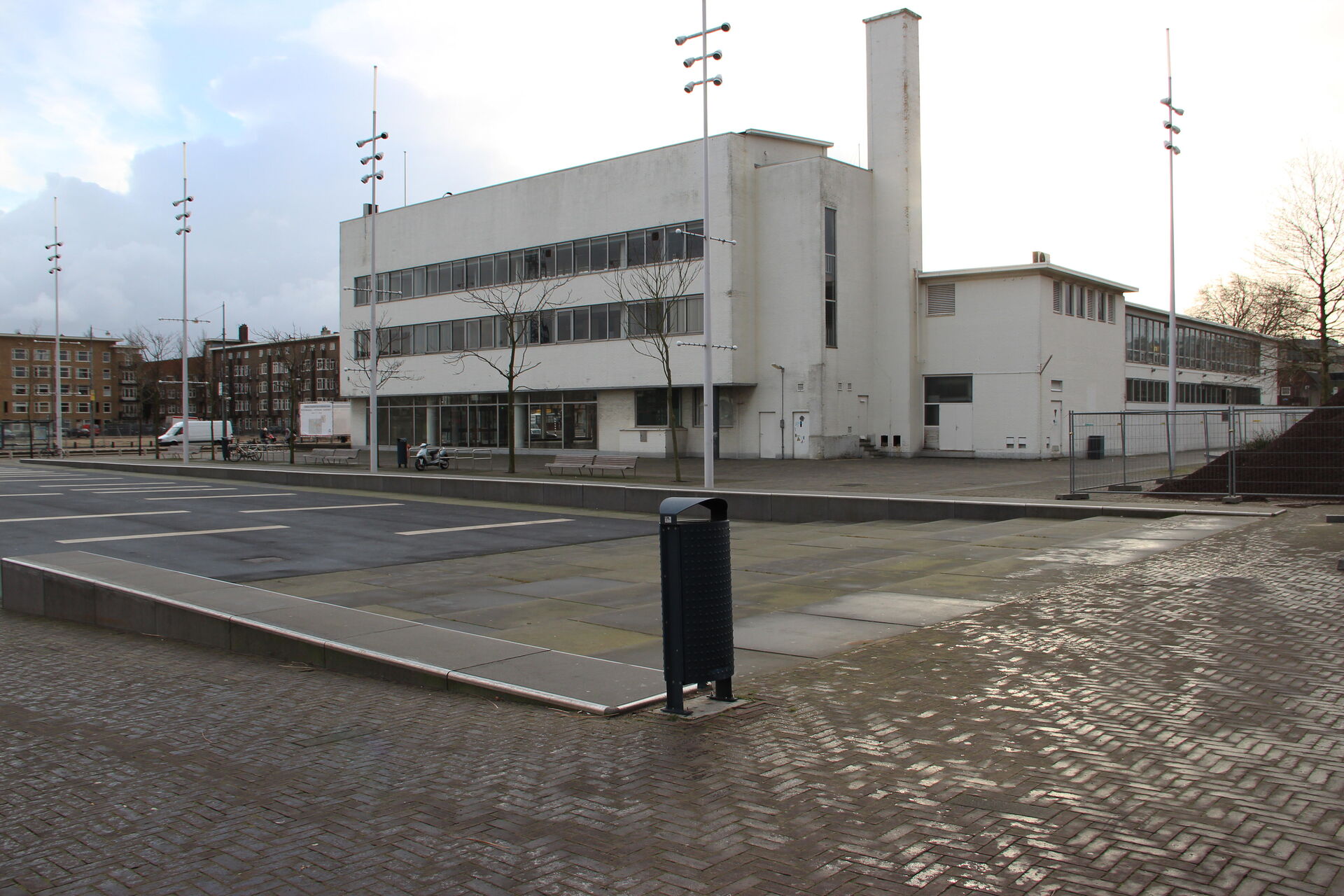 Before and after Stadium and square corner